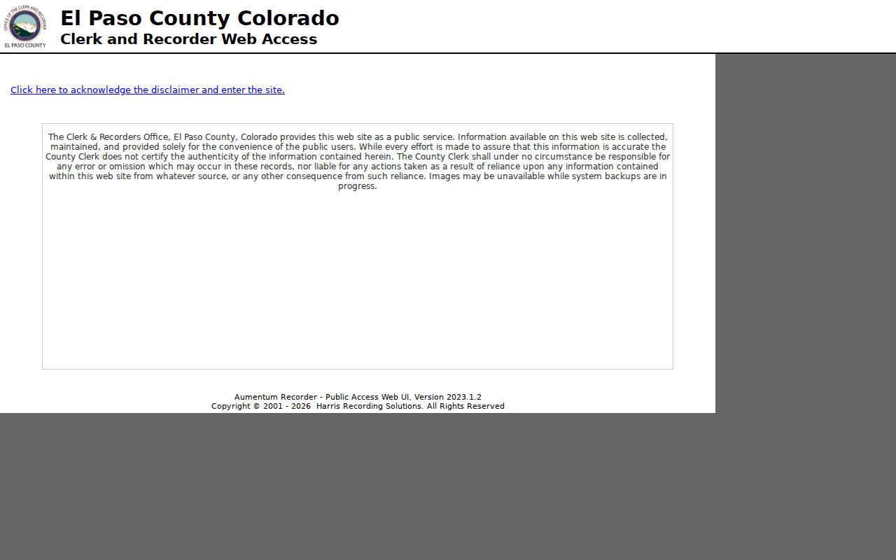 El Paso County court records official public records search portal