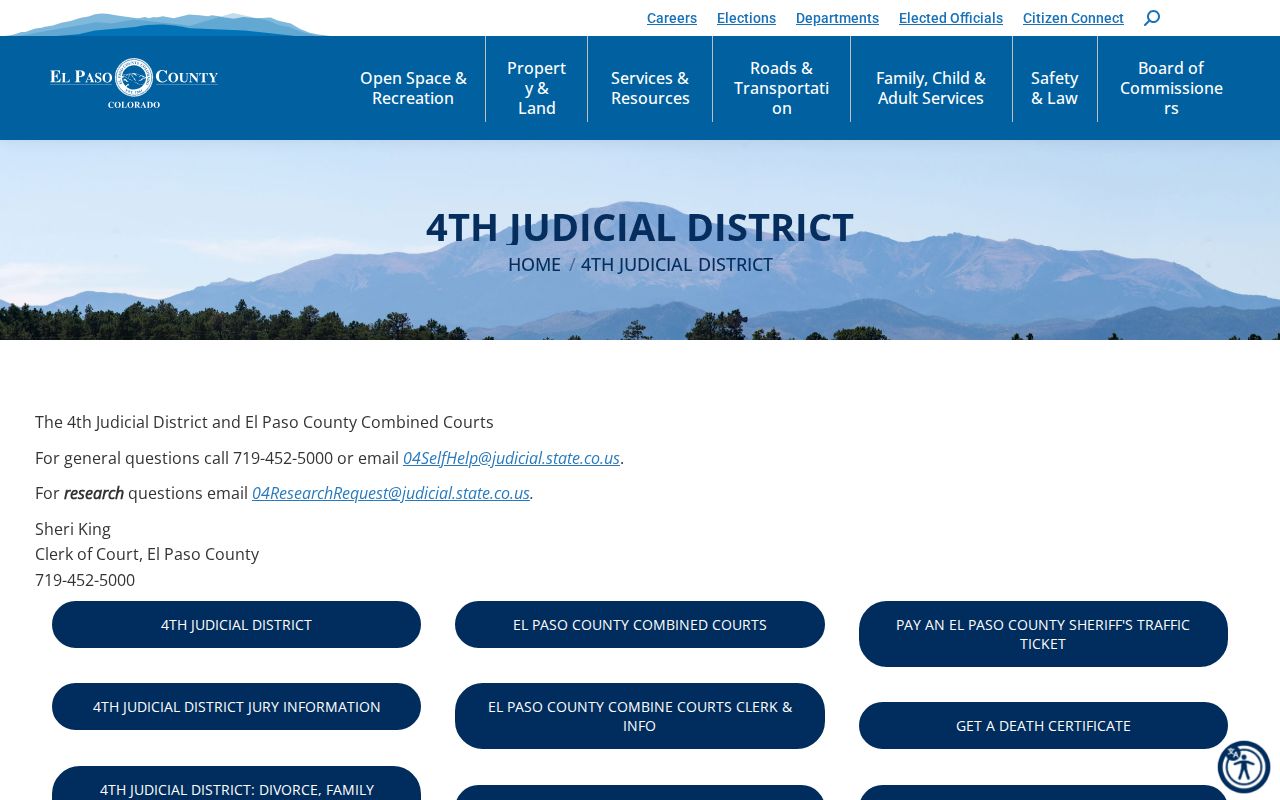 El Paso County court records 4th Judicial District overview