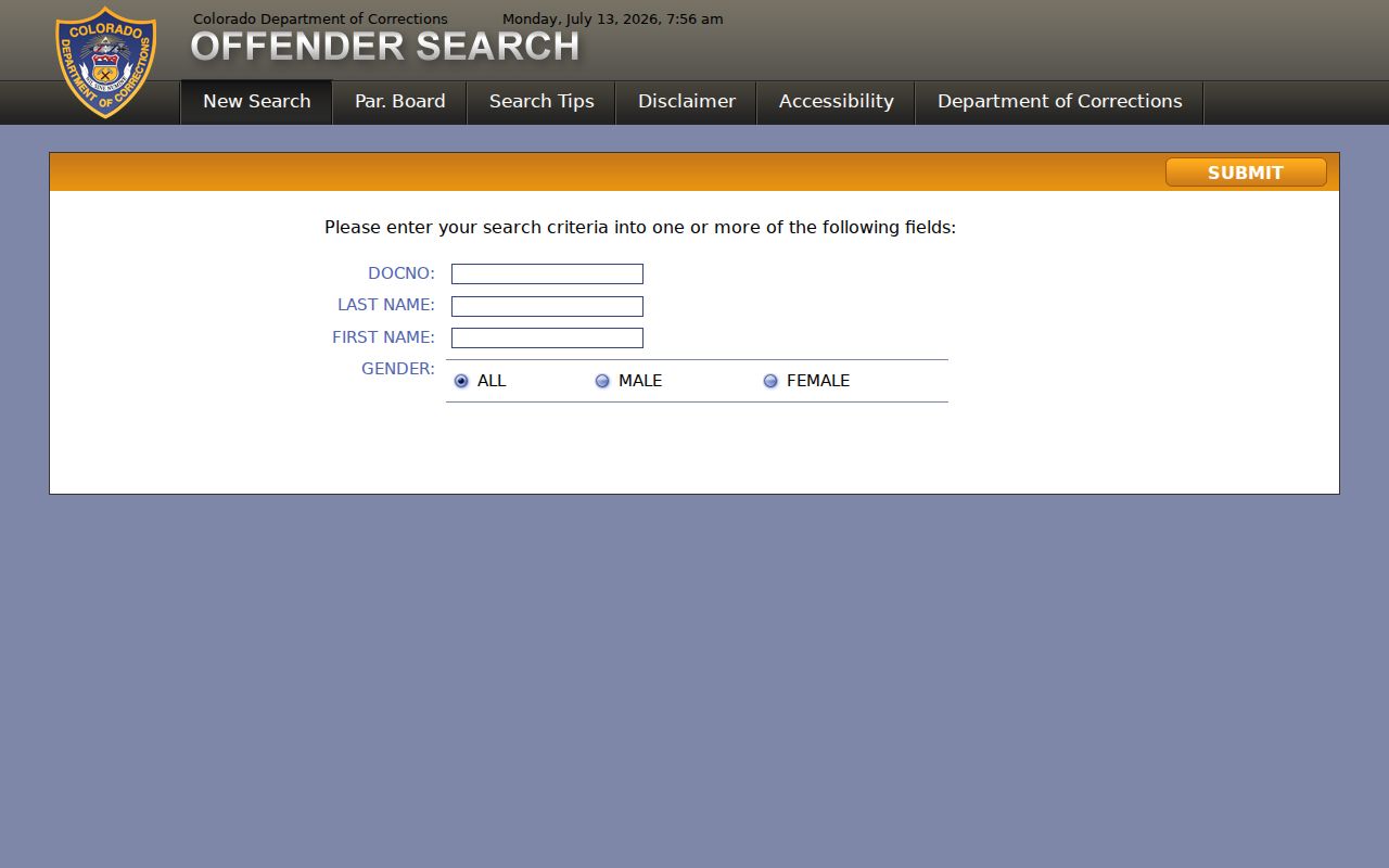 El Paso County inmate records Colorado DOC offender search source
