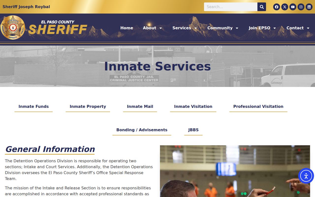 El Paso County inmate records sheriff inmate services source