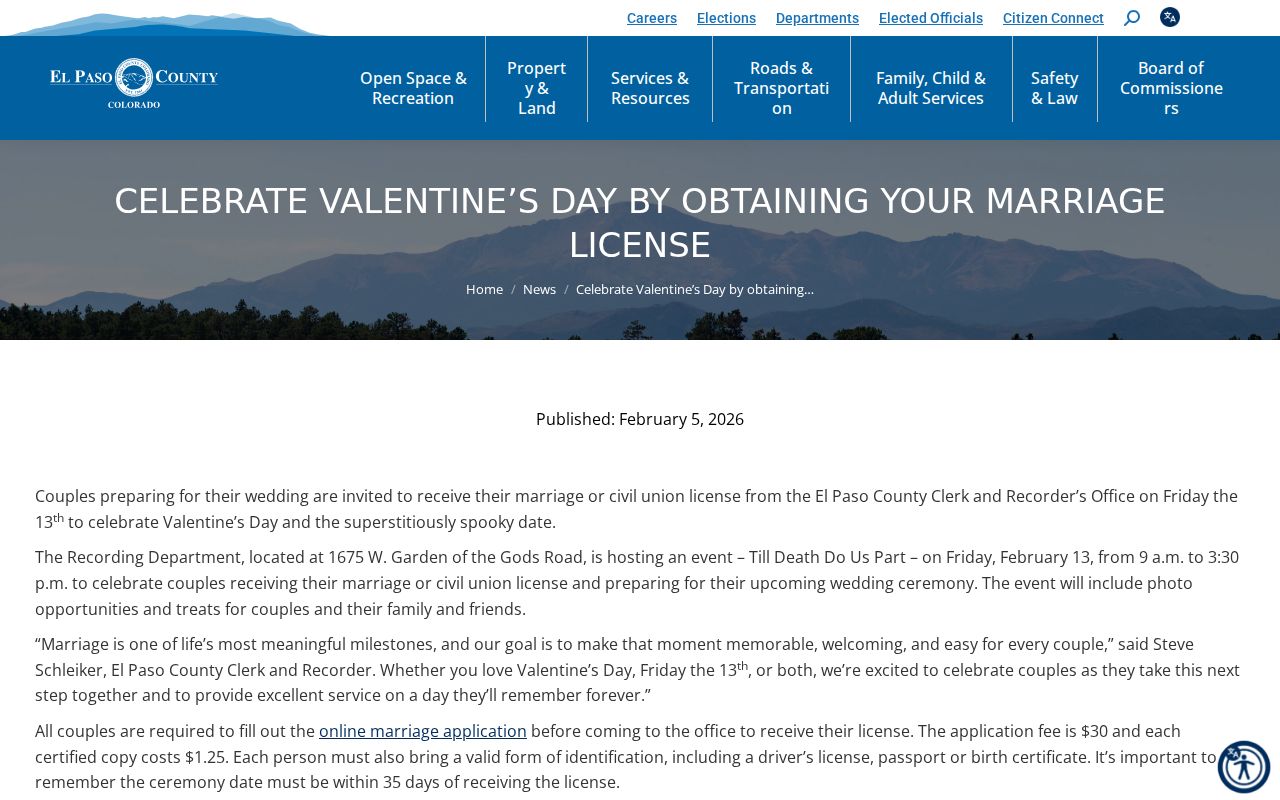 El Paso County Clerk news item confirming marriage license fee and certified copy details